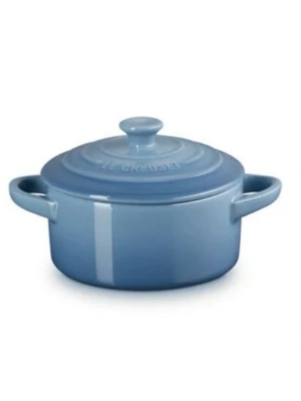 NWT Le Creuset Chambray blue 10cm Mini Cocotte